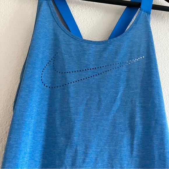 Women's Size Medium Blue / Aqua Nike Dri Fit Lazer Cut Tank - Picture 5 of 10